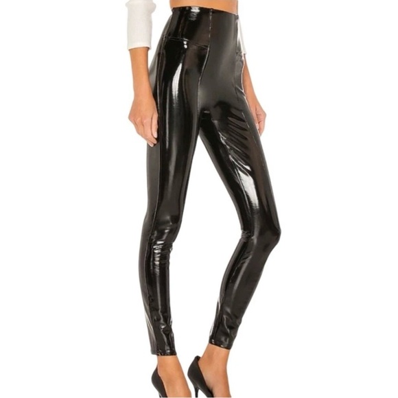 SPANX Faux Patent Leather High Waisted Leggings - Picture 3 of 8